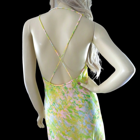 70s Designer Yellow Floral Chiffon Gown & Peignoir Set by Matej for Odette Barsa - Picture 4 of 16